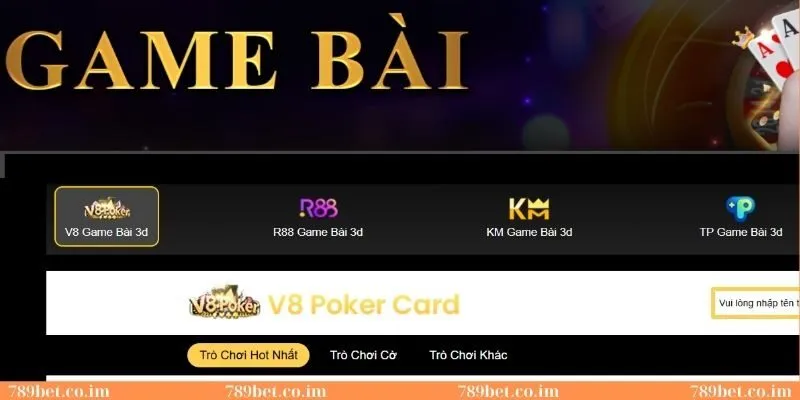 Khái niệm về danh mục game bài 789Bet